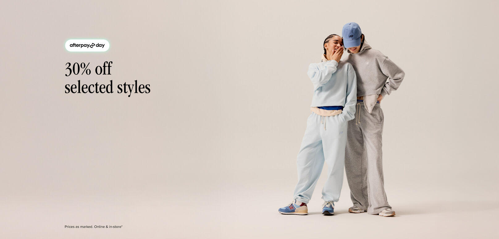 Afterpay Day, 30% off selected styles, prices as marked.